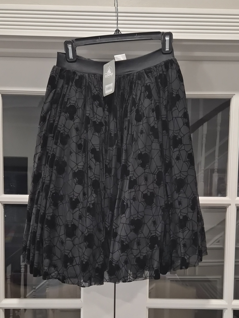 NWT Disney Her Universe Black Mickey Spiderweb Halloween Spooky Full Skirt